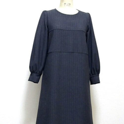 羊毛·細條紋·Maxi長度連衣裙G. 第2張的照片