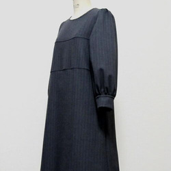 羊毛·細條紋·Maxi長度連衣裙G. 第4張的照片