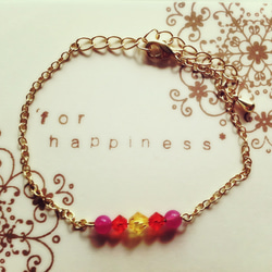 for happiness* ｼﾝﾌﾟﾙﾌﾞﾚｽﾚｯﾄ★PINK(fh021) 1枚目の画像