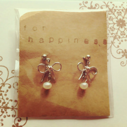 for happiness* おﾘﾎﾞﾝ×一粒ﾊﾟｰﾙ　ｼﾙﾊﾞｰﾋﾟｱｽ 1枚目の画像