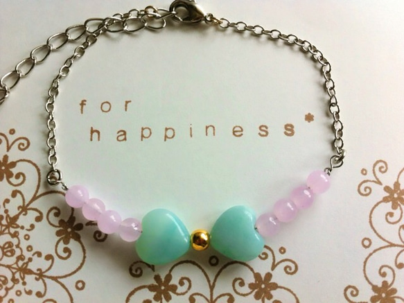 for happiness* ﾐﾝﾄ×ﾗﾍﾞﾝﾀﾞｰ ﾌﾞﾚｽﾚｯﾄ☆(fh037) 1枚目の画像