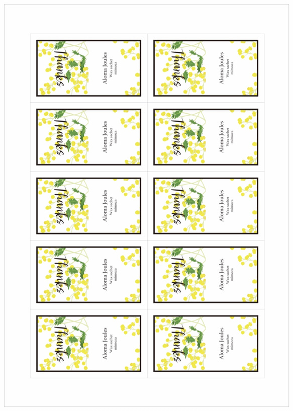 【30枚☆印字無料】縦型シール mimoza 5枚目の画像