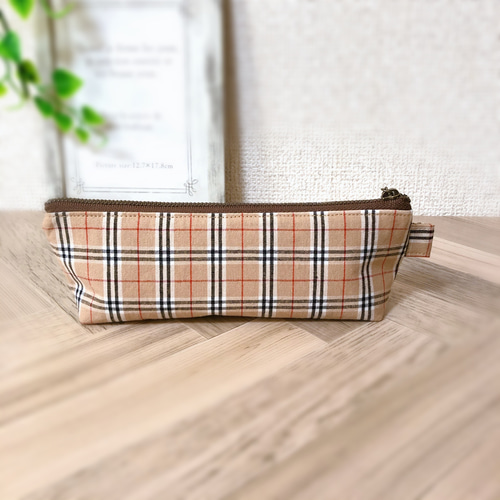 チェック柄ペンケース/ベージュ×ブラウン ペンケース Shoco×Rita 通販