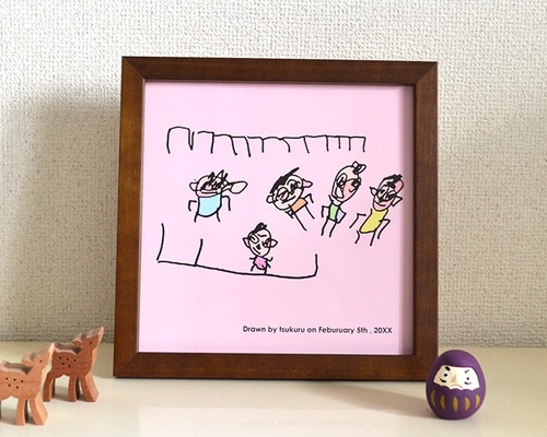 ♡子どもの可愛い絵画♡ 木製フレーム付き いのりパステルカラー 0_ad49c86befc8f209944b052e74bc