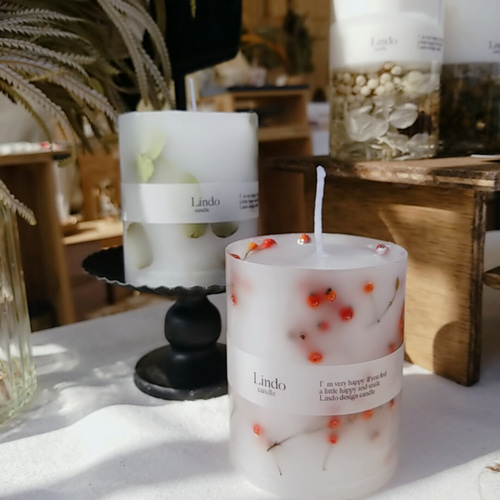 ボタニカルキャンドル バラの実 キャンドル・キャンドルホルダー Lindo