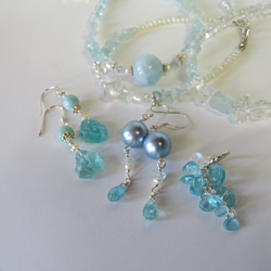 人魚のうろこ◇Apatite×MoonStone／SV925-Pearl necklace 10枚目の画像