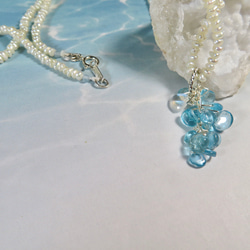 人魚のうろこ◇Apatite×MoonStone／SV925-Pearl necklace 2枚目の画像