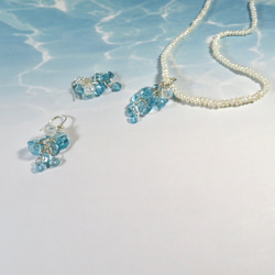 人魚のうろこ◇Apatite×MoonStone／SV925-Pearl necklace 3枚目の画像