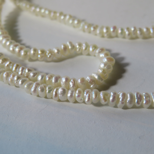 人魚のうろこ◇Apatite×MoonStone／SV925-Pearl necklace 5枚目の画像