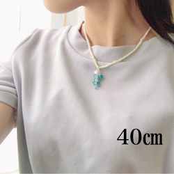 人魚のうろこ◇Apatite×MoonStone／SV925-Pearl necklace 7枚目の画像