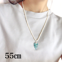人魚のうろこ◇Apatite×MoonStone／SV925-Pearl necklace 8枚目の画像