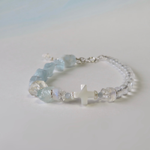 クリソコラ龍亀水晶バジュララピスラズリ天然石ブレスレッド素敵な逸品