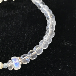 流氷のクロス◇原石Aquamarine・Quartz×Moon‐stone…／SV925 9枚目の画像