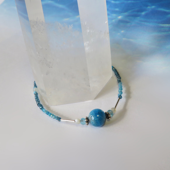 shamanic-シャーマニック-Japanese Sea◇Apatite×London blue Topaz／316L 1枚目の画像