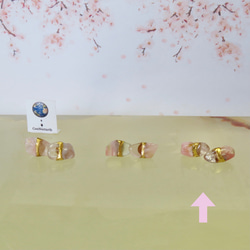 桜の記憶＊Pink opal×Rose quartz＊金継ぎ-pierce／L〜M size【Ⅱ】 14枚目の画像