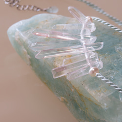 絹紐と水晶の束／316L-necklace 10枚目の画像
