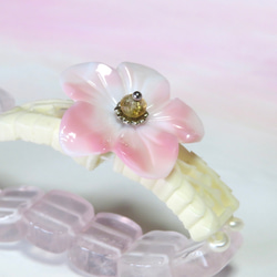 ＊此の花咲くや＊Queen Conch Shell×Rose Quartz…／Bangle 5枚目の画像