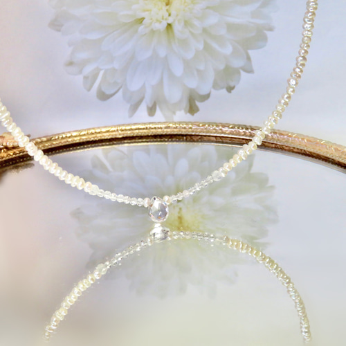 BABY パールチョーカー 白無垢チョーカー【Ⅱ】Baby pearl×Crystal quartz×White Topaz