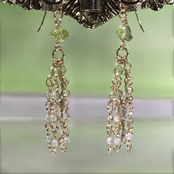 SALE!!Muscat Green chandelier ／14kgf pierce 3枚目の画像