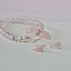 とろけるピンク◇Rose quartz×Pink Chalcedony…◇silver925-bracelet 10枚目の画像