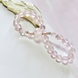 とろけるピンク◇Rose quartz×Pink Chalcedony…◇silver925-bracelet 3枚目の画像