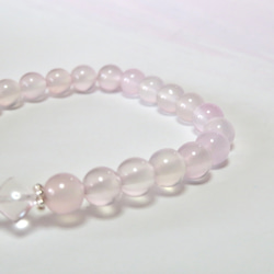 とろけるピンク◇Rose quartz×Pink Chalcedony…◇silver925-bracelet 6枚目の画像