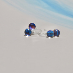 モルフォ蝶のプチイヤリング／本物の蝶の羽根 2枚目の画像