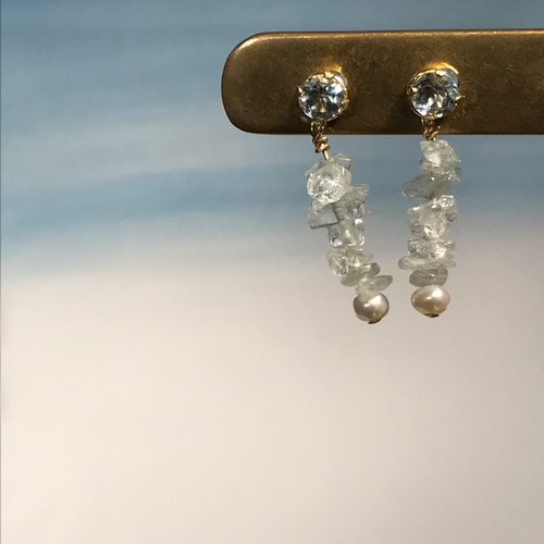 K10PG オパール・ダイヤモンド ・ピンクトルマリン ピアス