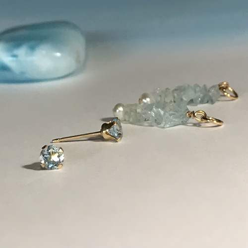 桃色の雲様＊14kgf/天然ガラスブルーオブシディアンのハンドメイドピアス 0a146d7e8b845272ee35b75a787ec2