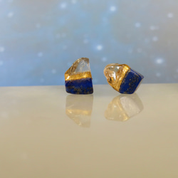 夜空の光【II】Lapis-lazuli×Citrine／金継ぎ・pierce・S size 6枚目の画像