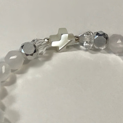 雪のクロス◇White-Chalcedony・Mother-of-pearl＋… 6枚目の画像