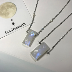 SALE！！Blue moonstone◇square window necklace  II／316L 10枚目の画像