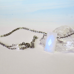 SALE！！Blue moonstone◇square window necklace  II／316L 2枚目の画像