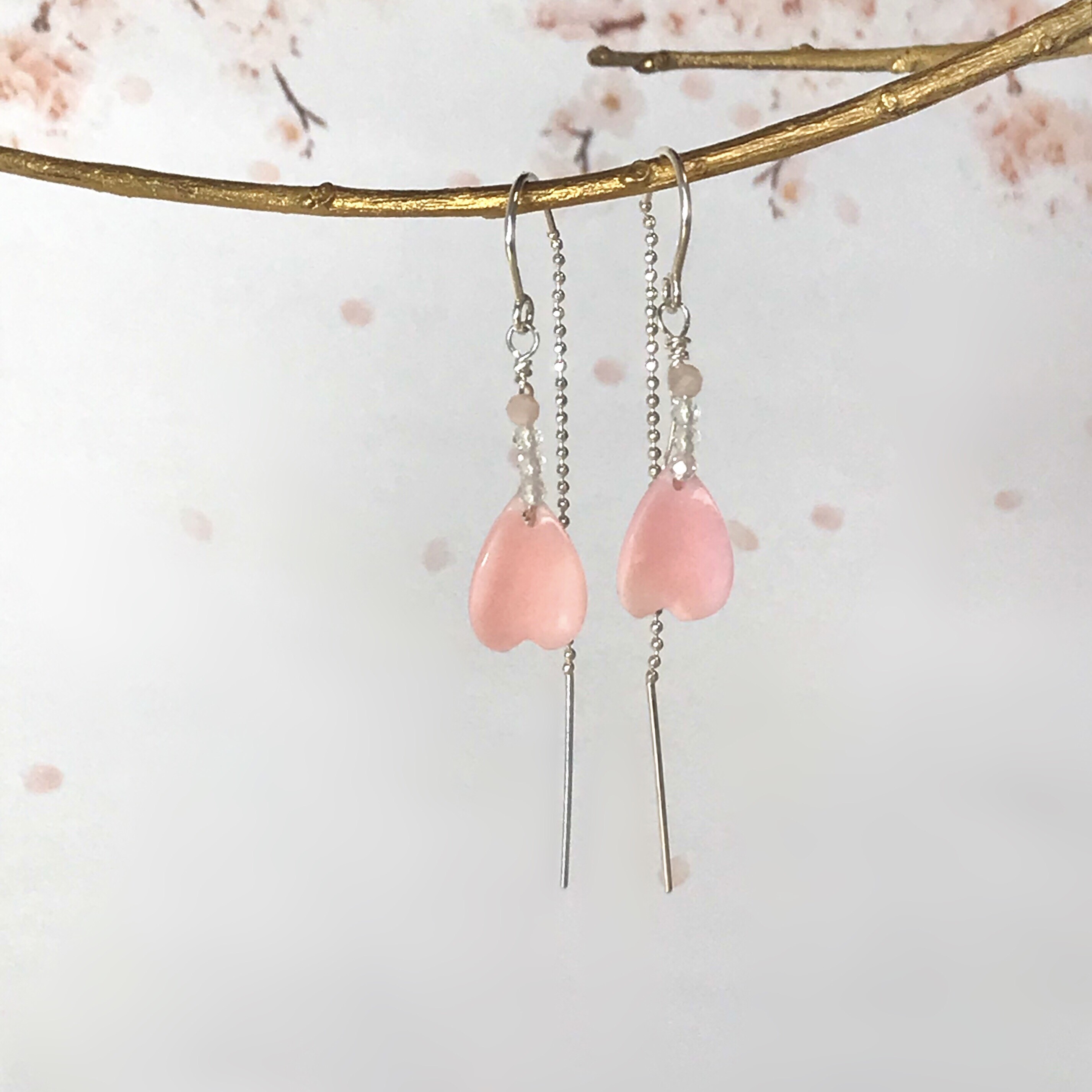 桜の花びら舞い散る時（壱）／クイーンコンクシェル…／SV925-American pierce