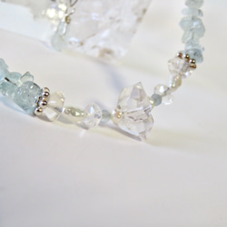 人魚姫の落し物【II】Crystal quartz×Aquamarine／SV925-bracelet 2枚目の画像