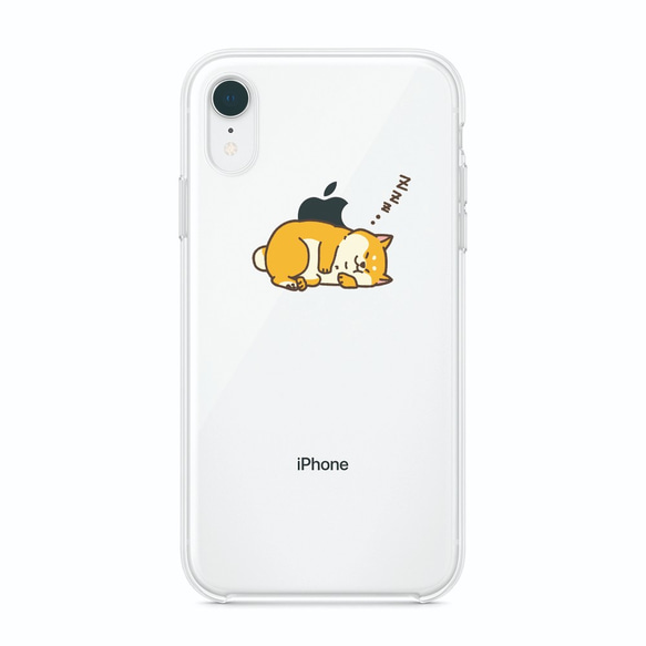 Appleの前で熟睡中の柴犬。 iPhone11～7まで対応 1枚目の画像