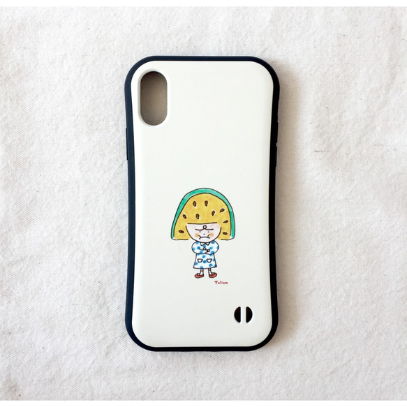 iPhoneケース　一花ちゃんのお父さん　 むくれたすいかちゃん 衝撃につよいiPhoneケース iPhoneケース
