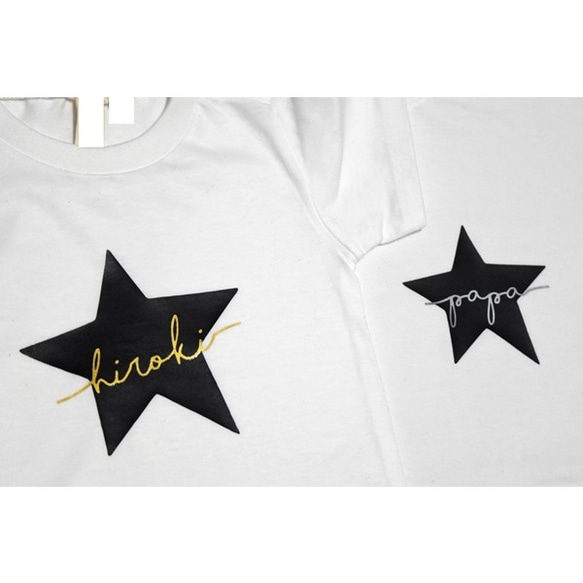 ホワイト☆星＆ハート Ｔシャツ★ロンパース～大人サイズまで★リンクコーデ☆ 6枚目の画像