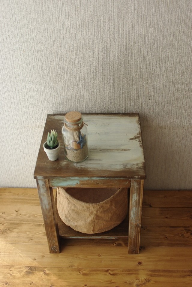 シャビー サイドテーブル スツール ディスプレイ台