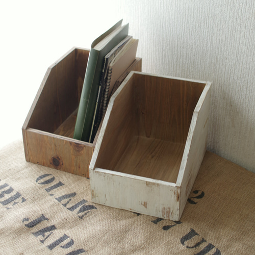 収納BOX ファイルボックス ブックスタンド ヴィンテージ ナチュラル