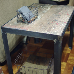 アイアン×足場板　ローテーブル サイドテーブル 古材 1枚目の画像