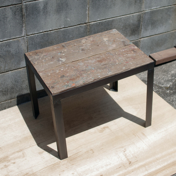 アイアン×足場板　ローテーブル サイドテーブル 古材 4枚目の画像