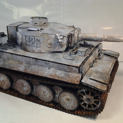ダンボール戦車（旧ドイツ軍タイガー１戦車）組み立てキット　ペーパークラフト 5枚目の画像