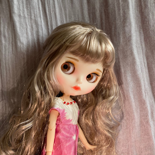 1/6ドール 22㎝ドール 正絹着物リメイクドレスA その他人形 カエルンの 