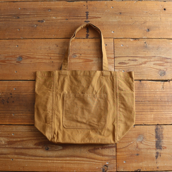 A4縦・ﾍﾟｯﾄﾎﾞﾄﾙが入る帆布ﾄｰﾄ  : ｼﾅﾓﾝ: 1枚目の画像