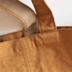 A4縦・ﾍﾟｯﾄﾎﾞﾄﾙが入る帆布ﾄｰﾄ  : ｼﾅﾓﾝ: 6枚目の画像