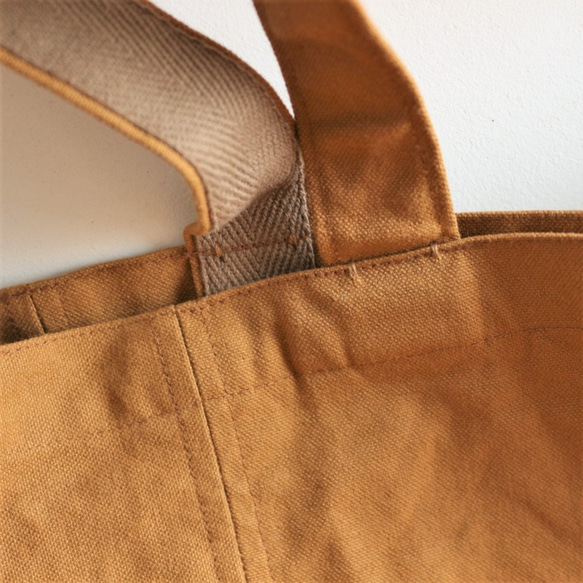 A4縦・ﾍﾟｯﾄﾎﾞﾄﾙが入る帆布ﾄｰﾄ  : ｼﾅﾓﾝ: 6枚目の画像