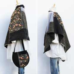 sale！【moda×Creema】black poncho＋mini bag 4枚目の画像