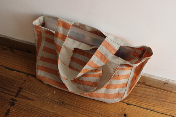 【30%off】A4 bag  ：orange border： 4枚目の画像