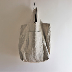 linen reversible bag：natural： 1枚目の画像